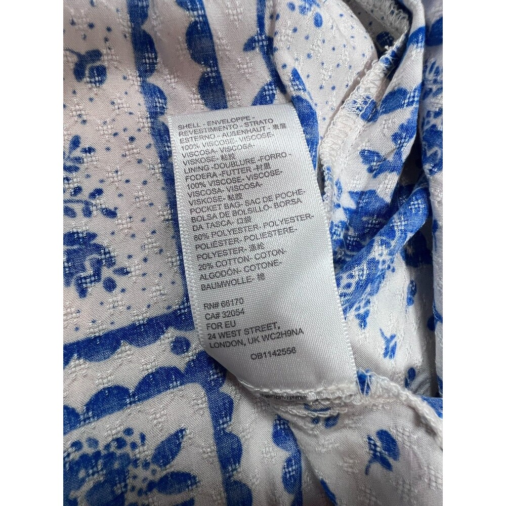 Urban Outfitters Gabrielle Blue Floral Wrap Midi Dress XS Cottagecore - Picture 9 of 10